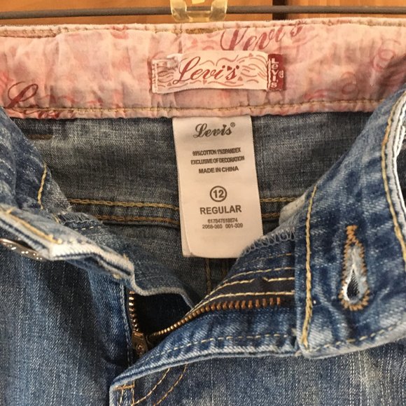 LEVIS REGULAR BLUE DENIM JEANS - Picture 7 of 9